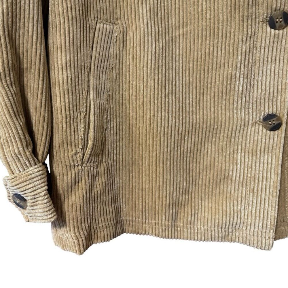 Tan Corduroy Button Up Jacket - Sherpa Lined Size Large NWT - Love Tree - Picture 8 of 13